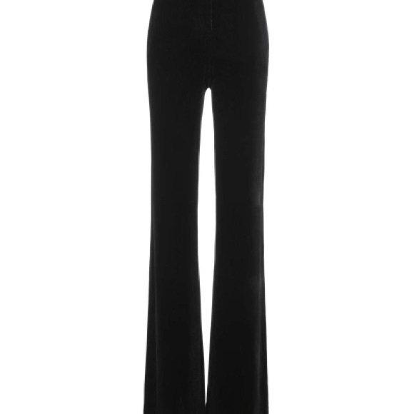 🪲 RARE Veronica Beard Ramsey Wide-leg High-waist Velvet Tux Pants, Black - Picture 4 of 15